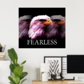 Motivatie Fearless Amerikaanse Bald Eagle Poster (Thuiskantoor)