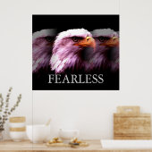 Motivatie Fearless Amerikaanse Bald Eagle Poster (Keuken)