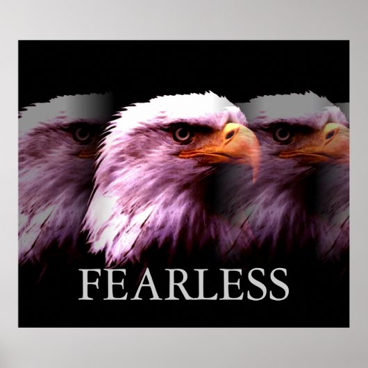 Motivatie Fearless Amerikaanse Bald Eagle Poster (Voorkant)