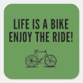 Motivatie fietsen vierkante sticker (Voorkant)