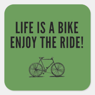 Motivatie fietsen vierkante sticker