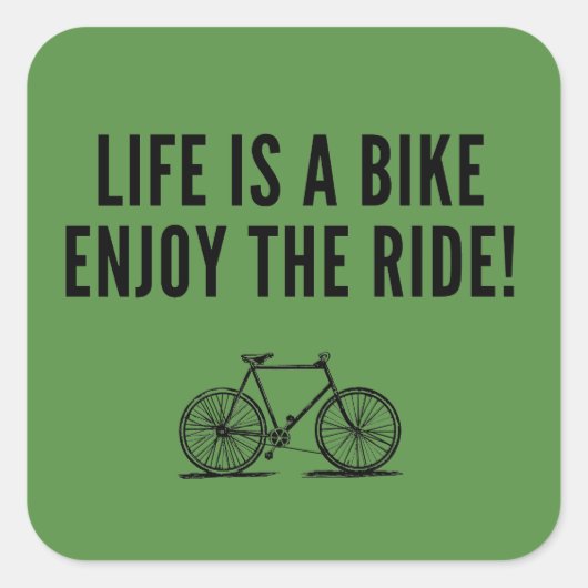 Motivatie fietsen vierkante sticker (Voorkant)