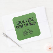Motivatie fietsen vierkante sticker (Envelop)