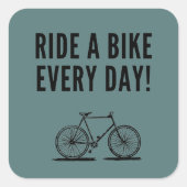 Motivatie fietsen vierkante sticker (Voorkant)