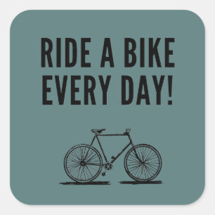 Motivatie fietsen vierkante sticker