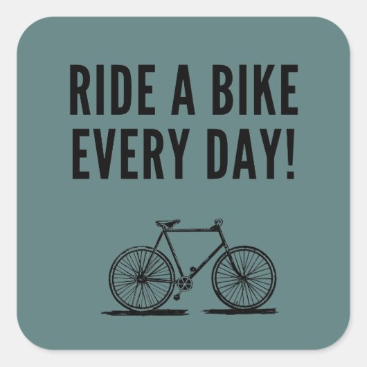 Motivatie fietsen vierkante sticker (Voorkant)