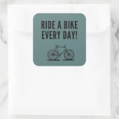 Motivatie fietsen vierkante sticker (Tas)
