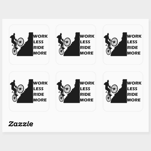 Motivatie fietsen vierkante sticker (Vel)