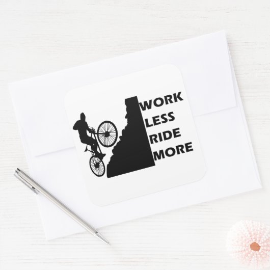 Motivatie fietsen vierkante sticker (Envelop)