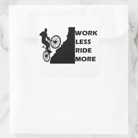 Motivatie fietsen vierkante sticker (Tas)