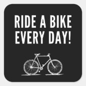 Motivatie fietsen vierkante sticker (Voorkant)