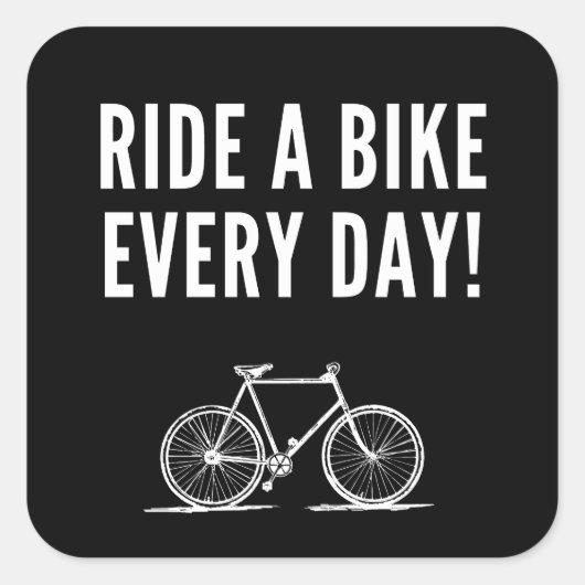 Motivatie fietsen vierkante sticker (Voorkant)