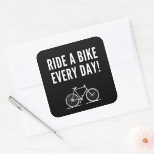 Motivatie fietsen vierkante sticker