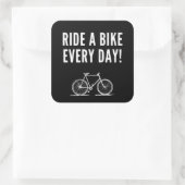 Motivatie fietsen vierkante sticker (Tas)