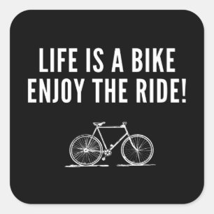 Motivatie fietsen vierkante sticker