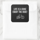 Motivatie fietsen vierkante sticker (Tas)
