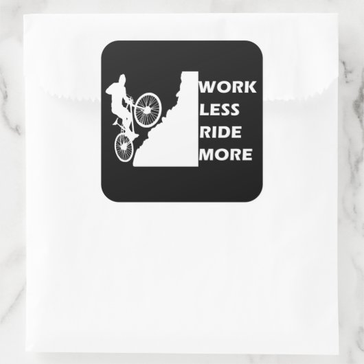 Motivatie fietsen vierkante sticker (Tas)