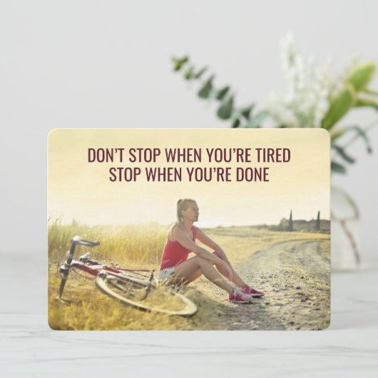 Motivatie fietsprint –  offerte feestdagenkaart (Staand voorkant)