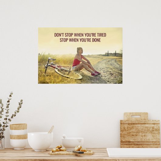 Motivatie fietsprint –  offerte poster (Keuken)