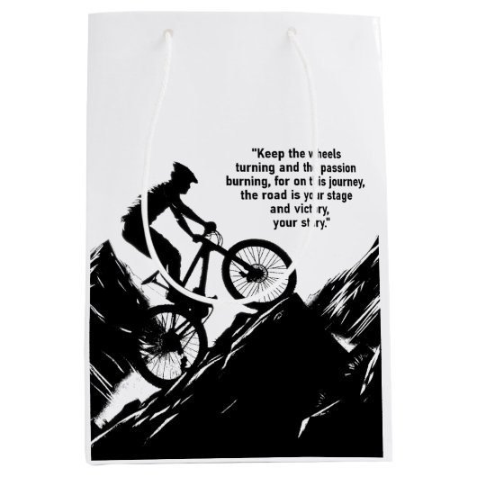 Motivatie Fietssport om u te inspireren Custom Medium Cadeauzakje (Voorkant)