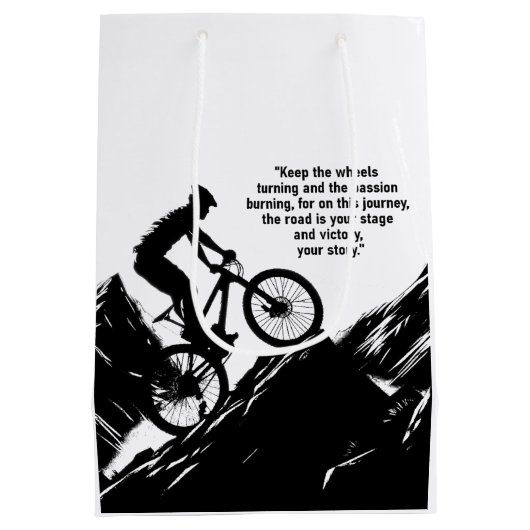 Motivatie Fietssport om u te inspireren Custom Medium Cadeauzakje (Achterkant)