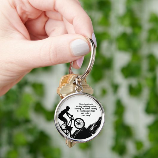 Motivatie Fietssport om u te inspireren Custom Sleutelhanger (Hand)