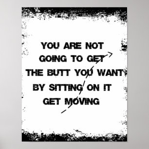 Motivatie fitness: bewegende Gym Quote Poster