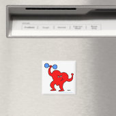 Motivatie fitness Cartoon oefend hart Magneet (Insitu (Vaatwasser))