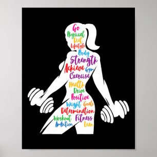 Motivatie fitness door vrouwelijke gym Motivation Poster