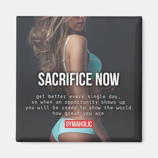 Motivatie fitness Gym Magneet (Voorkant)