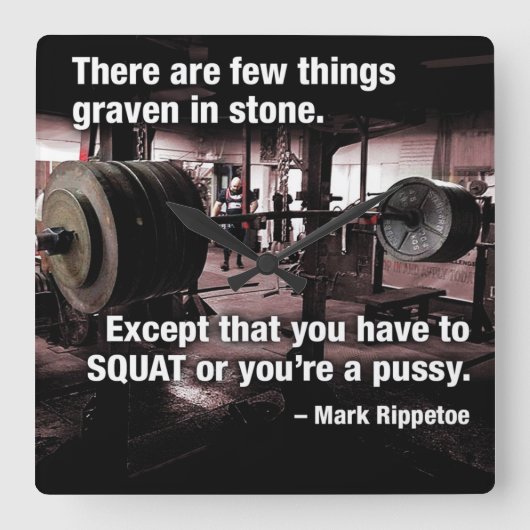 Motivatie fitness Gym Vierkante Klok (Voorkant)