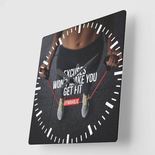 Motivatie fitness Gym Vierkante Klok (Hoek)
