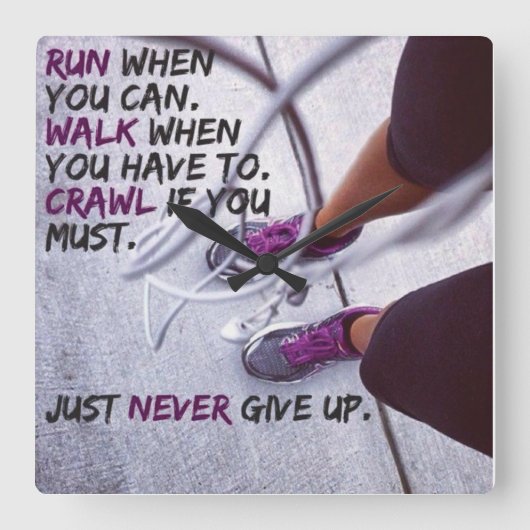 Motivatie fitness Gym Vierkante Klok (Voorkant)