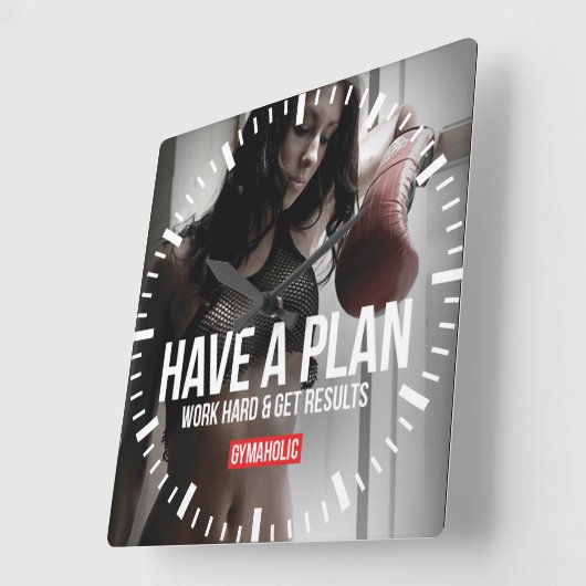 Motivatie fitness Gym Vierkante Klok (Hoek)