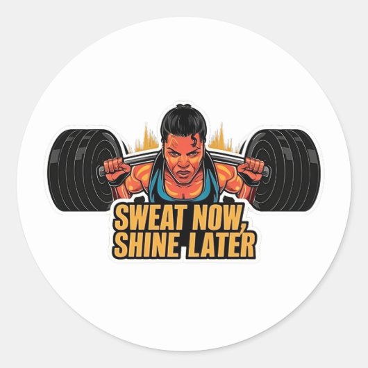 Motivatie fitness Sticker zweet nu glans later (Voorkant)