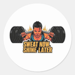 Motivatie fitness Sticker zweet nu glans later