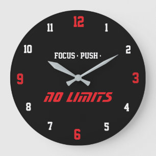 Motivatie Fitness Wandklok Zwart
