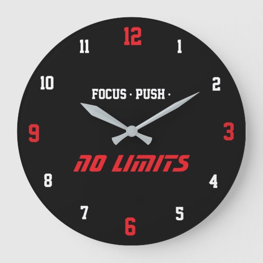 Motivatie Fitness Wandklok Zwart (Voorkant)