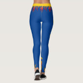 Motivatie Flames Goudgeel Script DEEP BLUE Leggings (Achterkant)