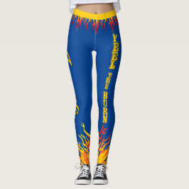 Motivatie Flames Goudgeel Script DEEP BLUE Leggings