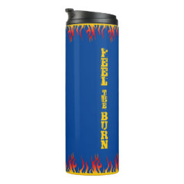 Motivatie Flames Goudgeel Script DEEP BLUE Thermosbeker