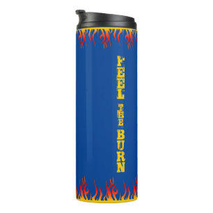 Motivatie Flames Goudgeel Script DEEP BLUE Thermosbeker