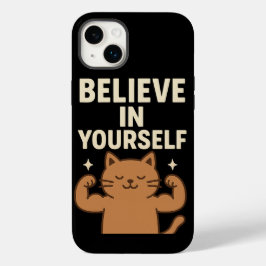 Motivatie Flexing Cat - "Geloof in jezelf" Case-Mate iPhone 14 Plus Hoesje