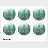 Motivatie Forest Inhale Exhale Quote Ronde Sticker (Vel)