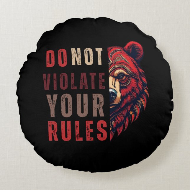 motivatie | Forex mindset | Bear Rond Kussen (Voorkant)