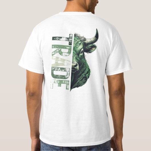 motivatie | Forex mindset | stier T-shirt (Achterkant)