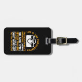 Motivatie fotografie focust op wat belangrijk is bagagelabel (Voorkant horizontaal)