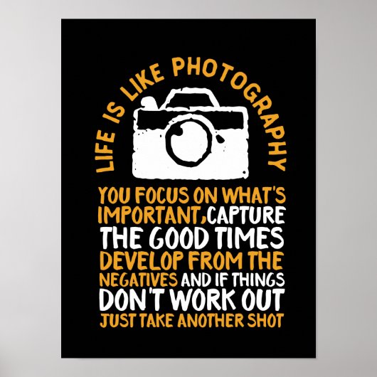 Motivatie fotografie focust op wat belangrijk is poster (Voorkant)