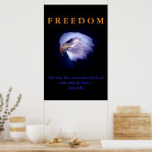 Motivatie Freedom Courage Eagle Poster Print (Keuken)