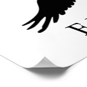 Motivatie Freedom Eagle Landing Black White Art Poster (Hoek)